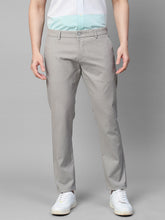 Genips Men's Grey Cotton Stretch Caribbean Slim Fit Self Design Trousers